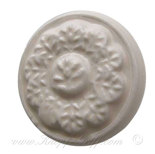 Porzellanknauf Blume ivory
