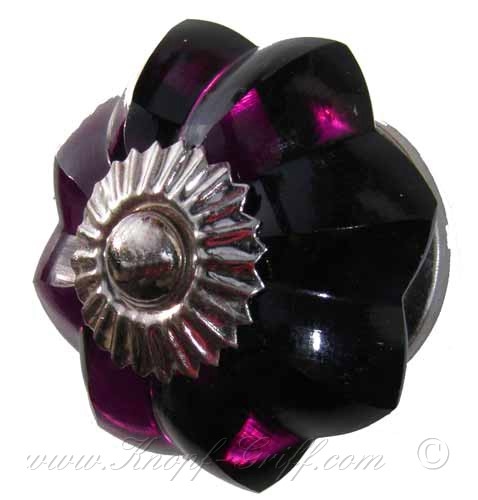 Glas Knauf - Schubladen Griff Violett