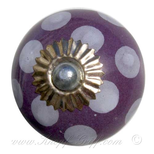 Porcelain doorknob polka dot pink