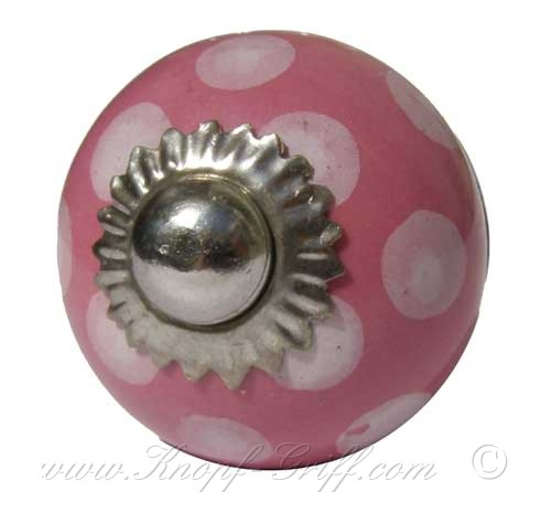 Porcelain doorknob polka dot pink