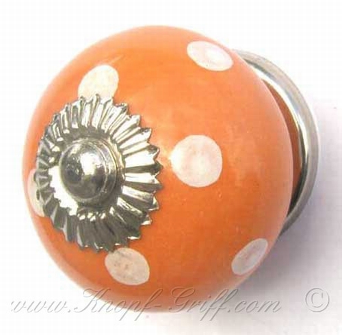 Porcelain doorknob polka dot red