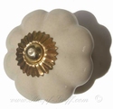 Porcelain doorknob - drawer knob Ivory white