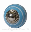 Porcelain doorknob Spider blue small