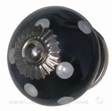 Porcelain doorknob polka dot black