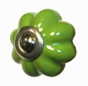 Porcelain doorknob Toscany green