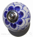 Porcelain doorknob Lakshmi blue